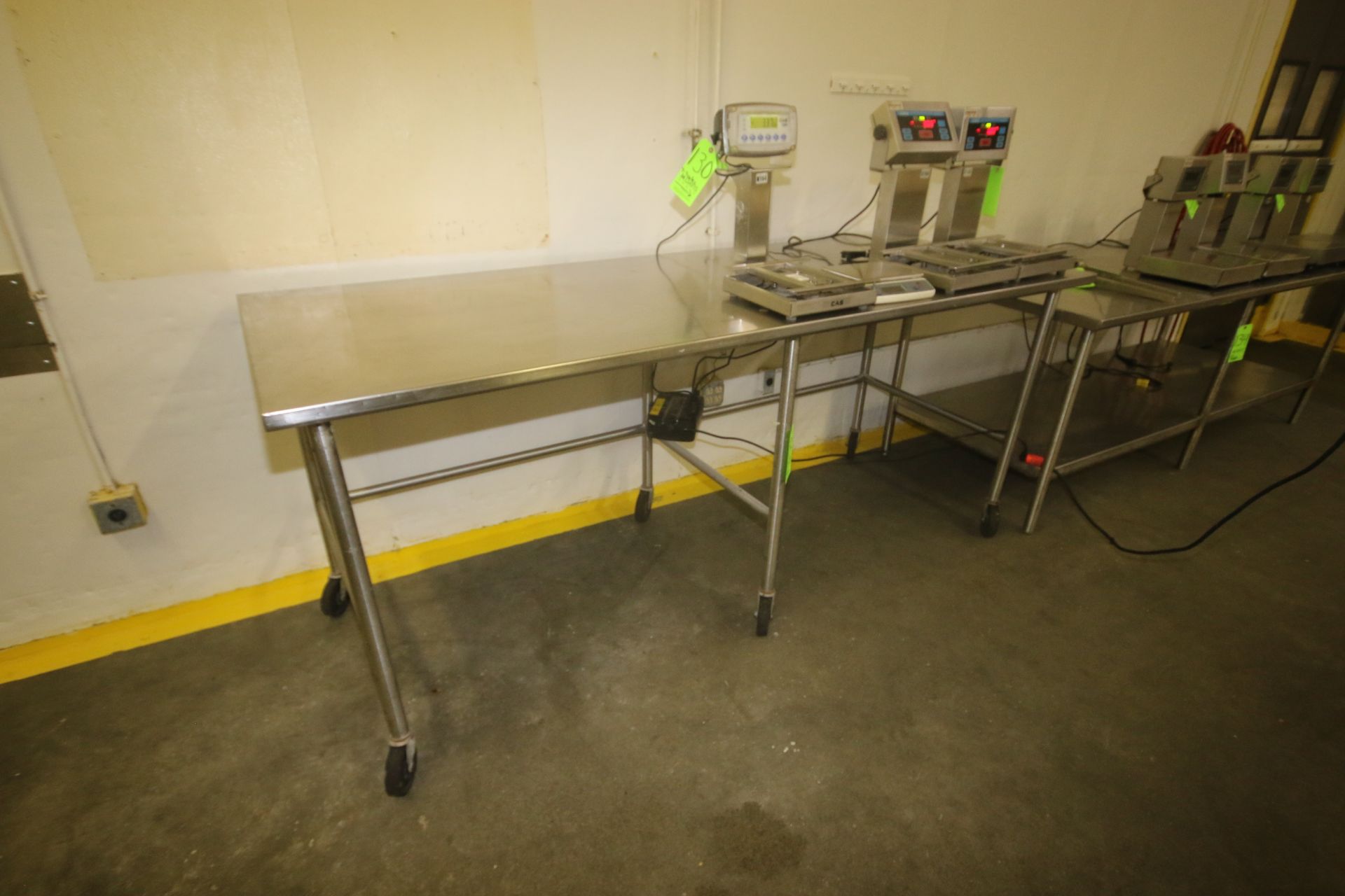 S/S Portable Table, Overall Dims.: Aprox. 96" L x 36" W x 40" H, Mounted on S/S Portable Frame (