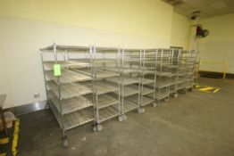 S/S Wire Shelving Units, Overall Dims.: Aprox. 72" L x 24" W x 69" H, Mounted on Casters (LOCATED AT