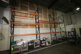 4-Sections of Bolt Type Pallet Racking, Includes (6) 192" H Uprights, with (9) Sets of 105" L