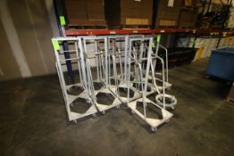 Aluminum Trash Bin Carts, & (1) Round Aluminum Trash Can Skate with Handle (LOCATED AT BAKE SHOP--