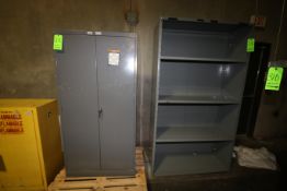 (1) 4-Shelf Shelving Unit & (1) Double Door Vertical Cabinet (LOCATED AT BAKE SHOP--409 AIRPORT BLV.