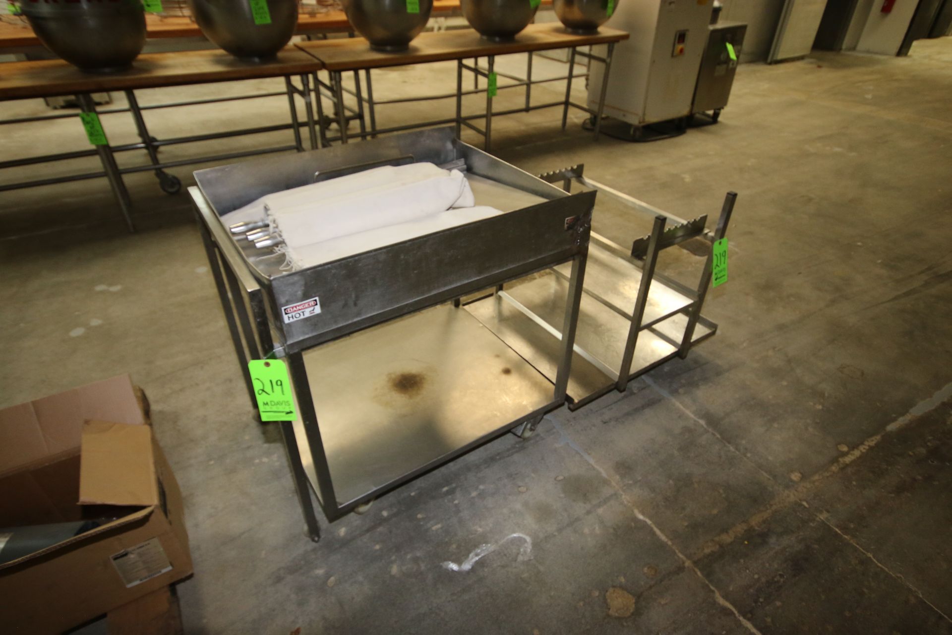 S/S Portable Roll Hot Cart, with (3) S/S Rolls, with S/S Portable Roll Rack (LOCATED AT BAKE SHOP--