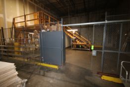 30' L Maintenance Cage, with (4) 102" H Uprights & Sliding Cage Door (LOCATED AT BAKE SHOP--409