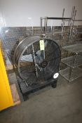 Portable Cooler Fan, Mounted on Wheels, Includes Plastic Dunnage Rack (LOCATED AT GLUTEN-FREE--