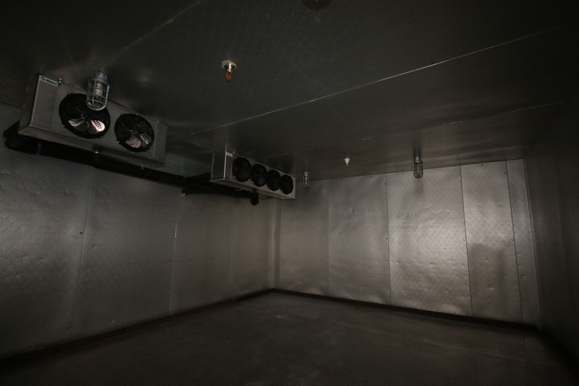 Brown 3-Door/3-Section Walk-In Cooler, with (4) Ceiling Mounted Blower Units, Overall Dims.: - Image 3 of 4