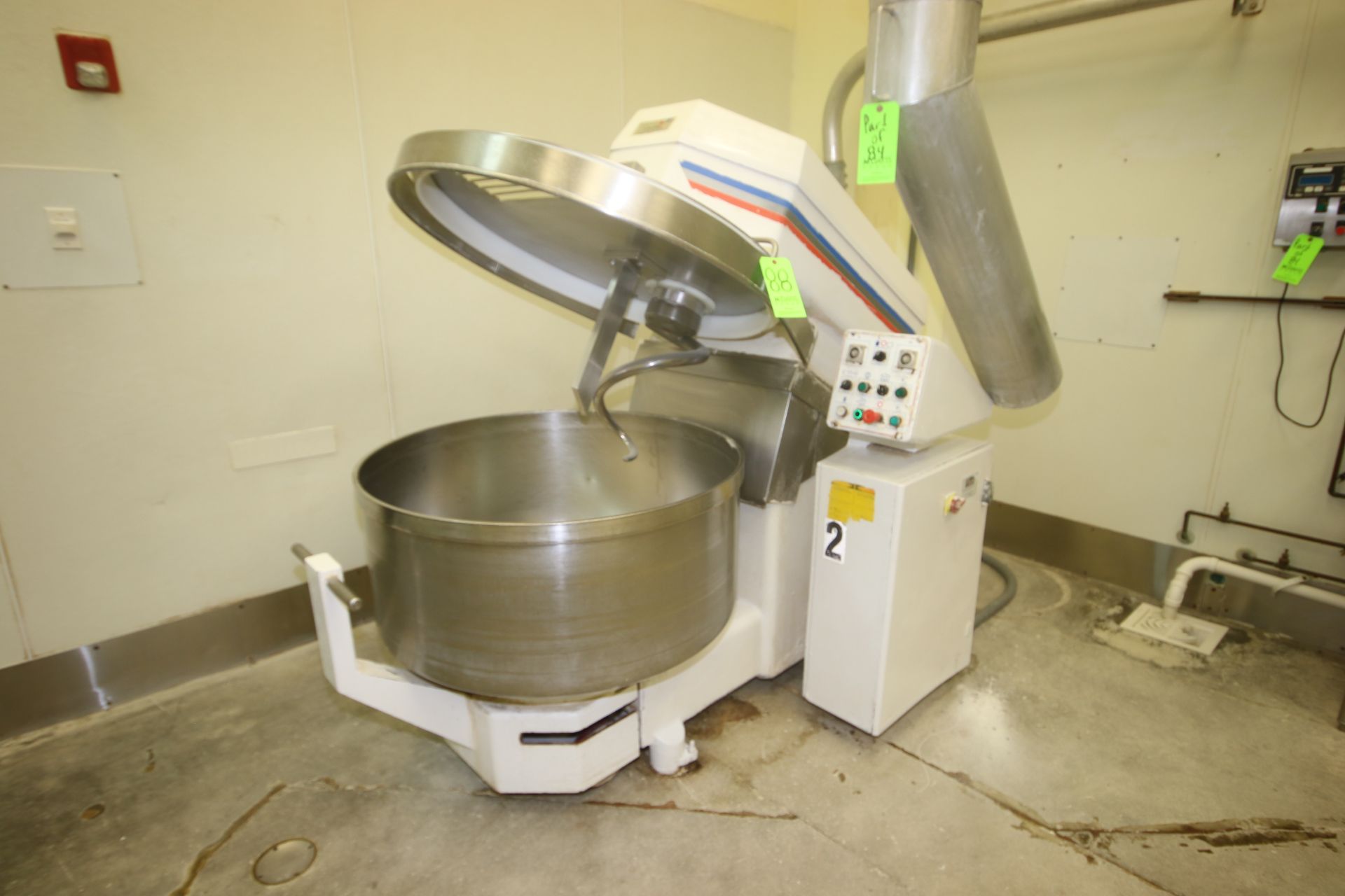 VMI S/S Dough Mixer, M/N SPI400AV, S/N 122553, 208 Volts, with S/S Mixing Bowl with S/S Hook,