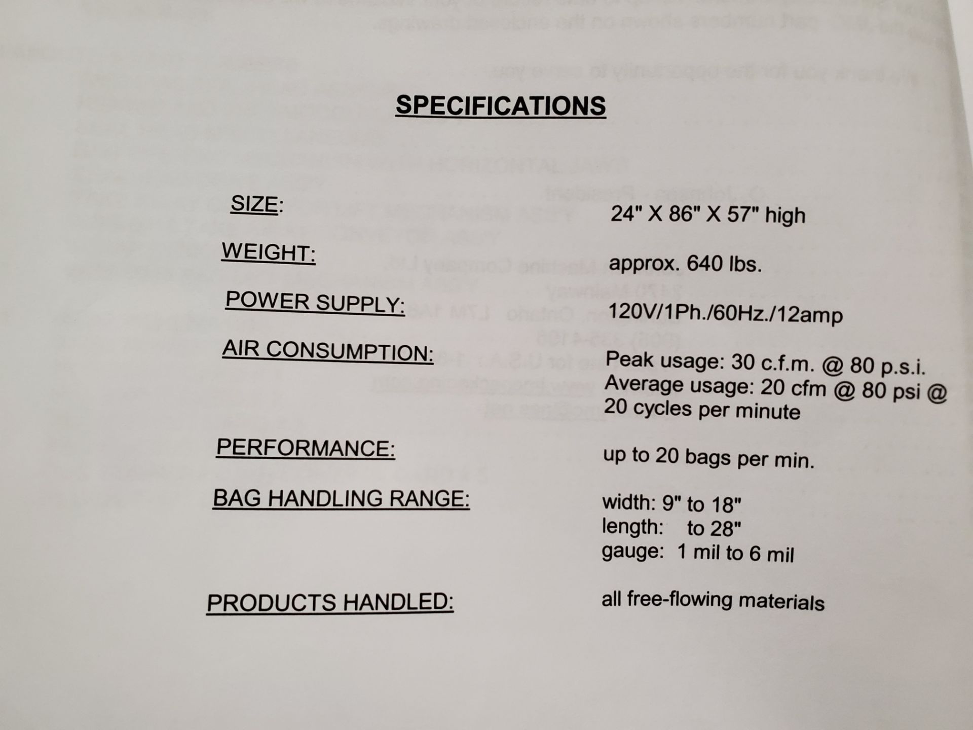 JMC Wicketted Bagging and Sealing System, ModelWBS-0918, S/N 0918-137S, Allen Bradly PanelView 550 - Image 13 of 13