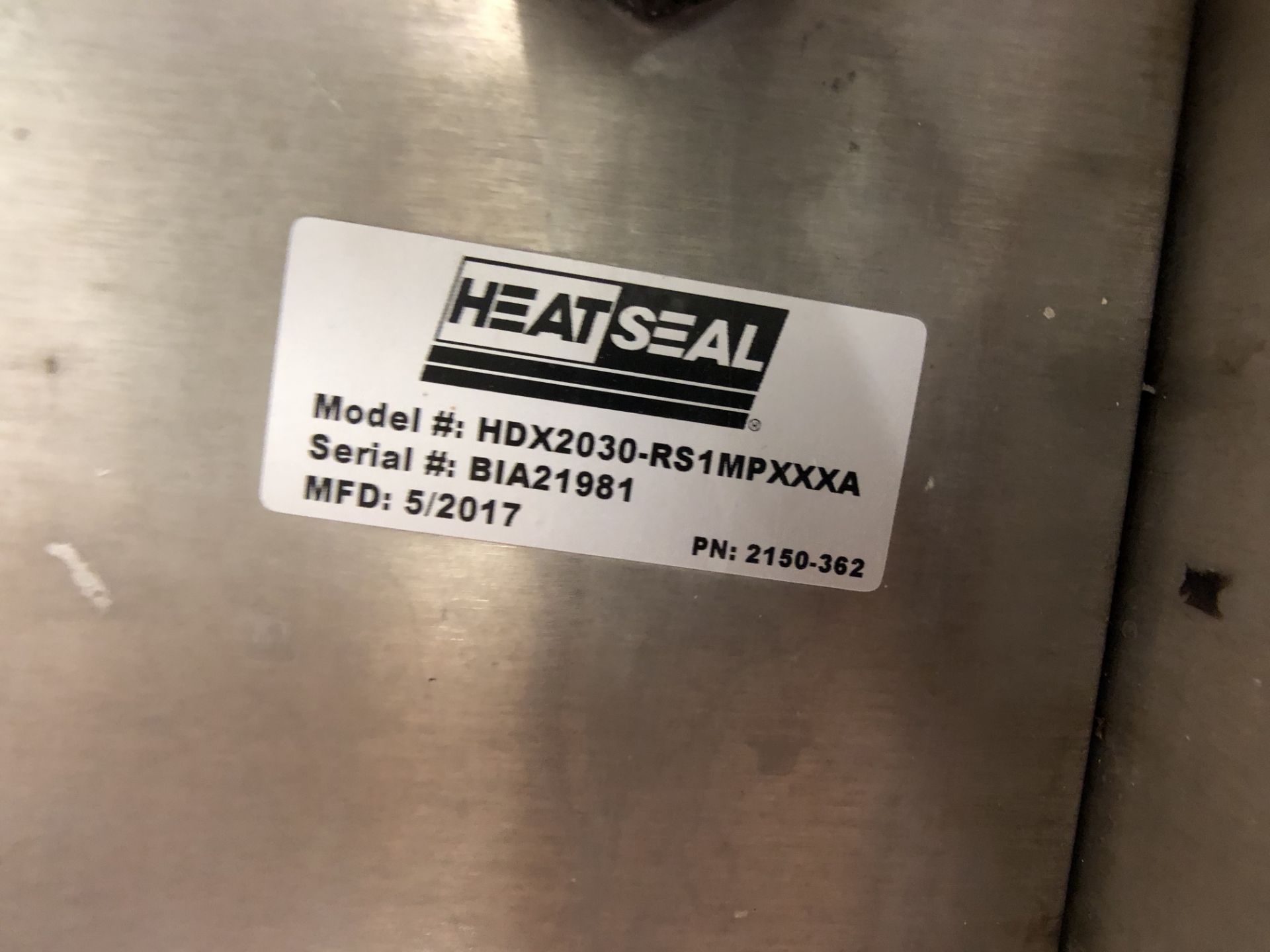2017 HEATSEAL L-BAR SEALER, MODEL HDX2030-RS1MPXXXA, S/NBIA21981, 1 PHASE, 120 V - Image 8 of 9