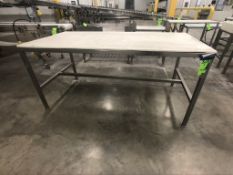 S/S TABLE WITH CUTTING BOARD TOP