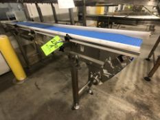 DORNER S/S CONVEYOR W/ BLUE FOOD GRADE BELT, MODEL 820-394/A, S/S MARATHON ELECTRIC MOTOR HP .5/.