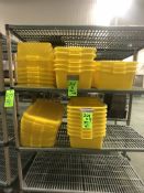 (22) YELLOW BINS AND (22) LIDS APPX DIM. L20'' X W15'' X H7''