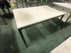 (2) S/S TABLE WITH CUTTING BOARD TOP APPX DIM. LWH'' 48 X 32 X 33