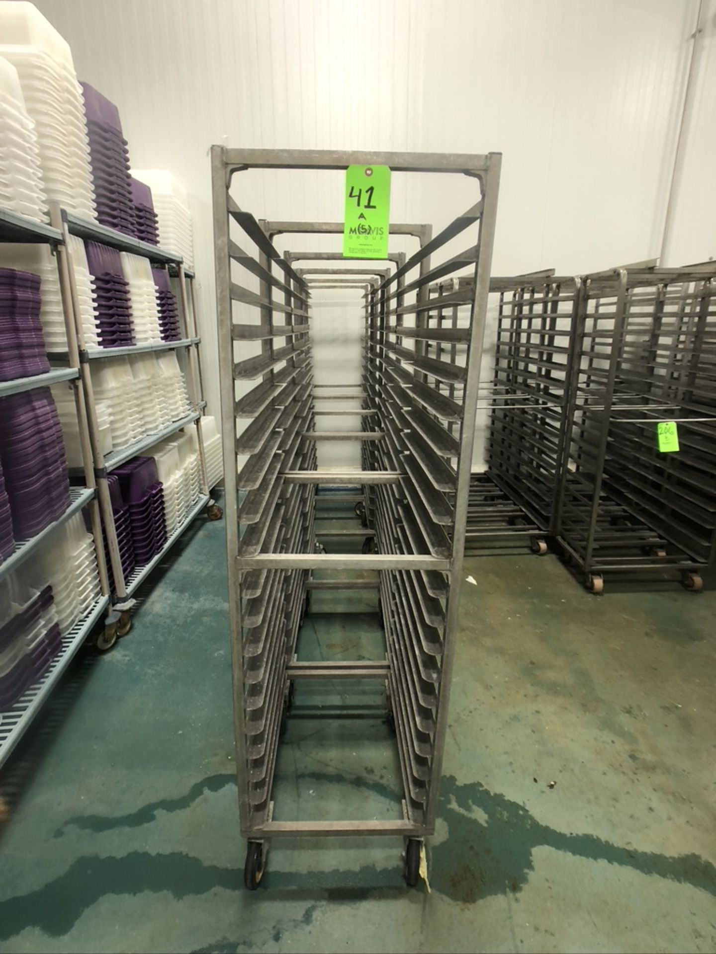 NEWAGE INDUSTRIAL (5) ALUMMINUM END LOAD 20-PAN PORTABLE SHEET/PAN RACK, 3'' SPACE (APPX $450 NEW) - Image 2 of 7