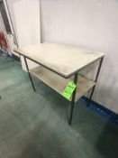 S/S TABLE WITH UMHW TOP AND BOTTOM SHELF, APPX DIM. LWH'' 45 X 28 X 40