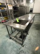 S/S TABLE WITH SINGLE SINK/COUNTER TOP APPX LWH 10' x 3' x 3'