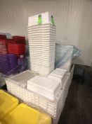 (2) TOTES OF WHITE BINS (APPX 75), GREEN BINS (APPX 40) AND WHITE LIDS (APPX 60)