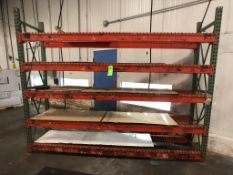 8 FT TALL PALLET RACKING WITH 5 SHELVES AND WIRE RACK
