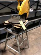 DEWALT 14' CHOP SAW W/ BRACKETS AND STAND AND EXTRA BLADES