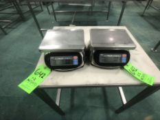 (2) S/S AND COUNTERTOP PLATFORM SCALE, MODEL SK-5000WP
