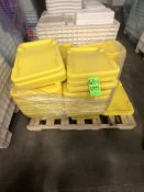 (1) PALLET OF YELLOW BINS (APPX 5) AND LIDS (APPX 35)