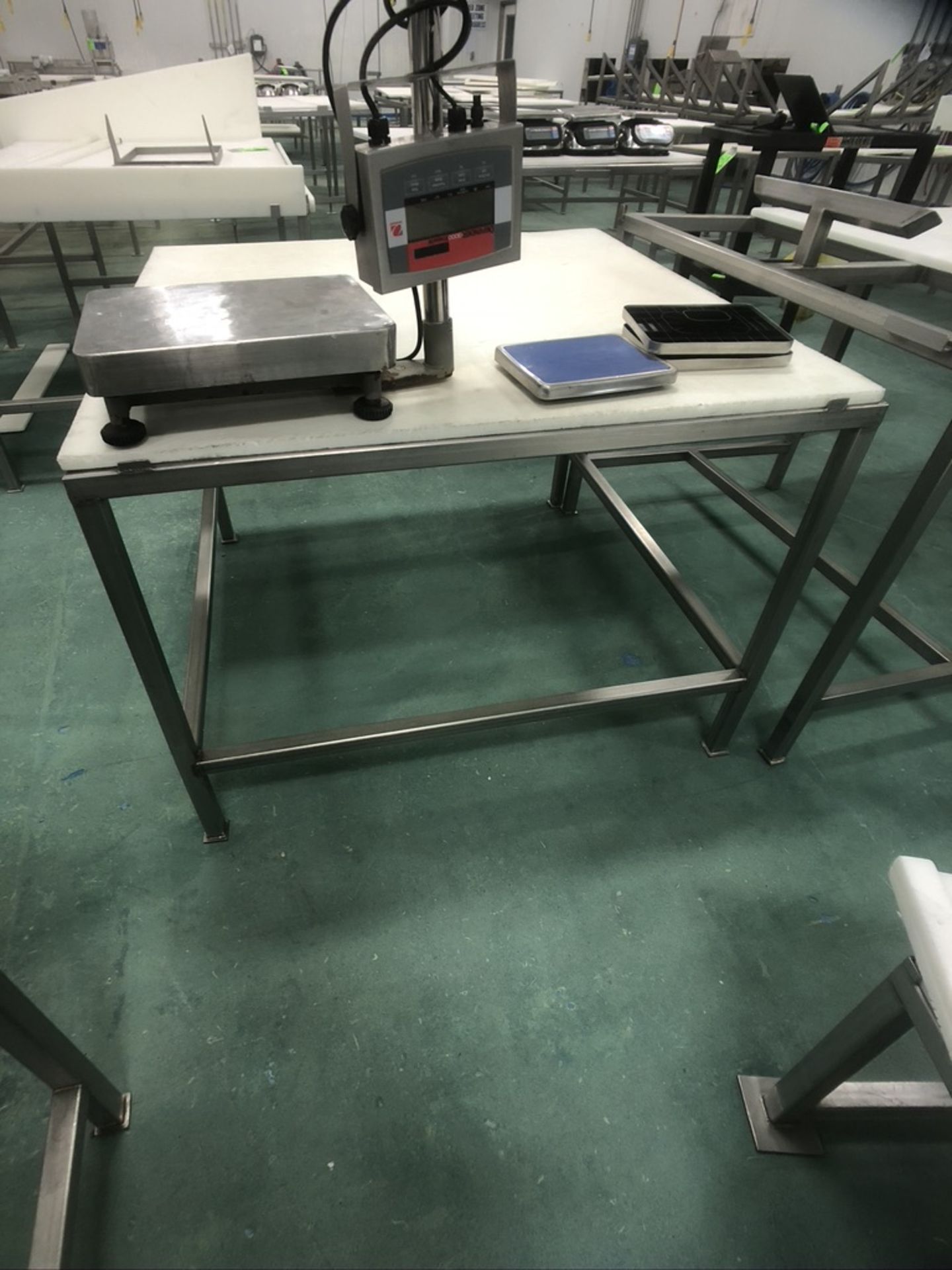 S/S TABLE WITH UMHW CUTTING BOARD TOP, APPX DIM. LWH'' 48 X 48 X 34 - Image 3 of 6