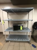 METROMAX ANTIMICOBIAL PORTABLE CARTS / PORTABLE PLASTIC RACKS/SHELVES 4-LEVELS APPX L59'' X W24''