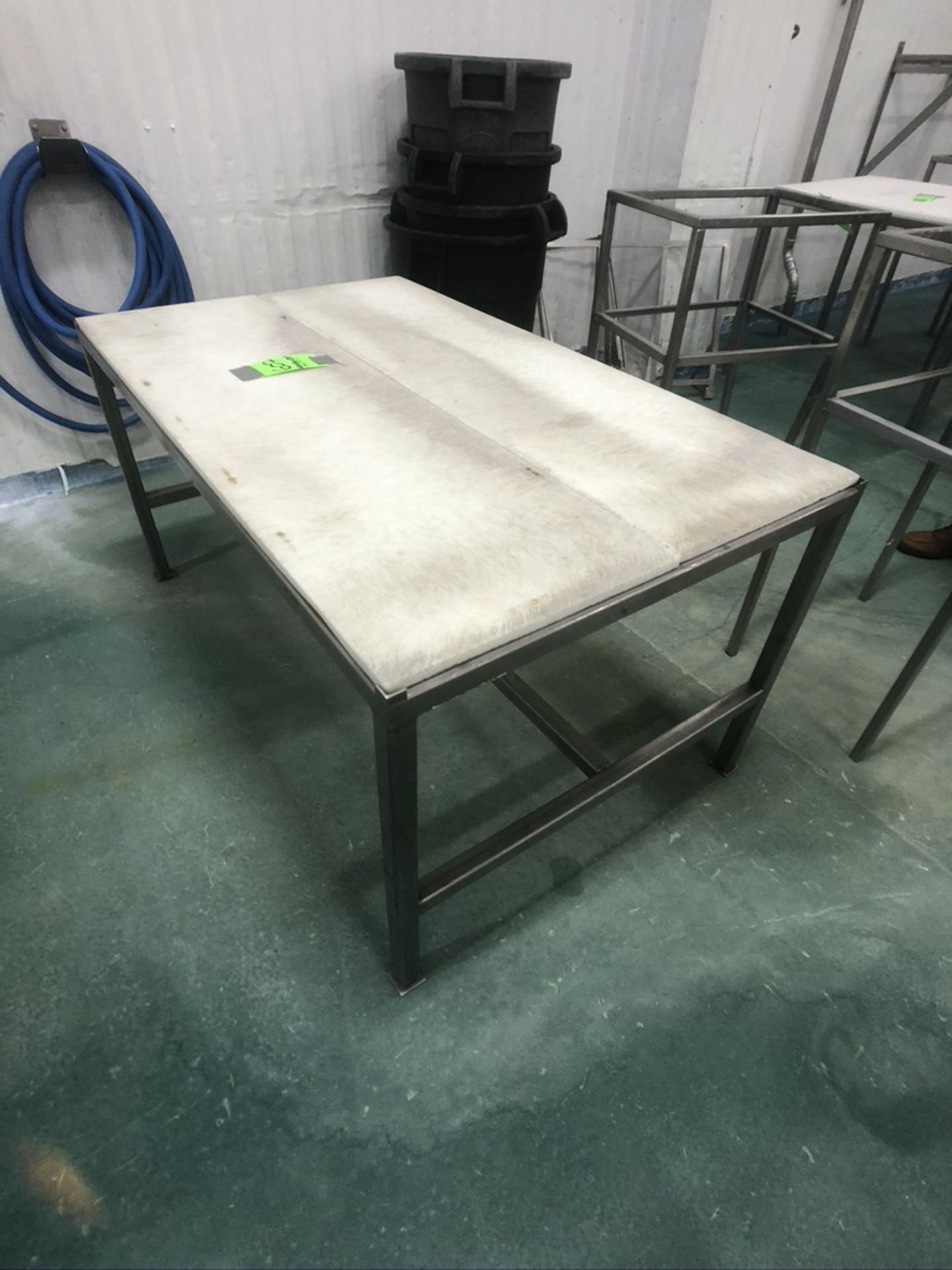 S/S TABLE WITH UMHW CUTTING BOARD TOP, APPX DIM. LWH'' 60 X 36 X 29 - Image 2 of 4