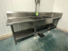 2-BOWL S/S SINK W/ S/S COUNTER TOPS APPX LWH 9' x 2' 3x'