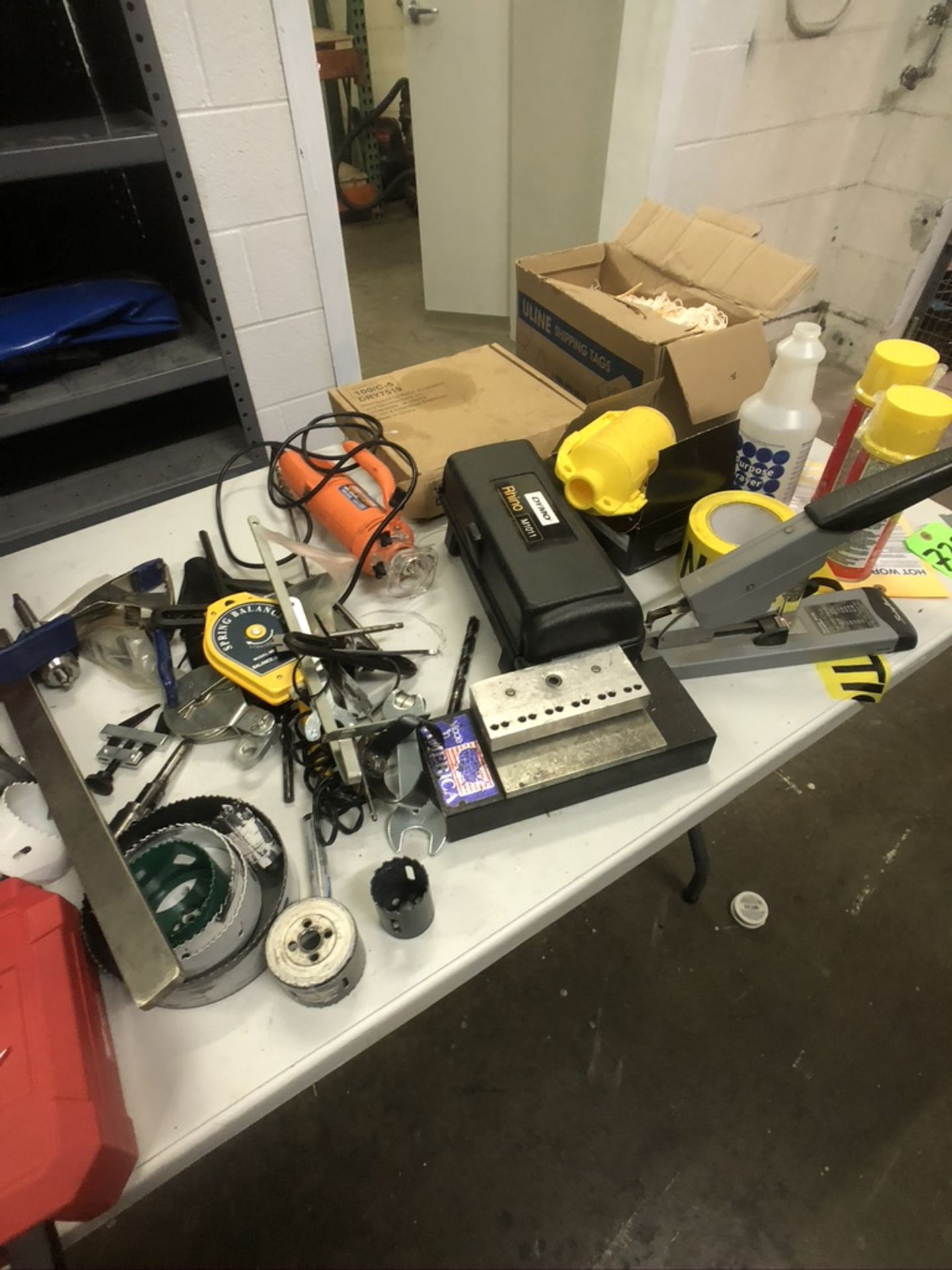 ASSORTED TOOLS AND SUPPLIES ON TABLES IN MACHINE SHOP - Image 4 of 22