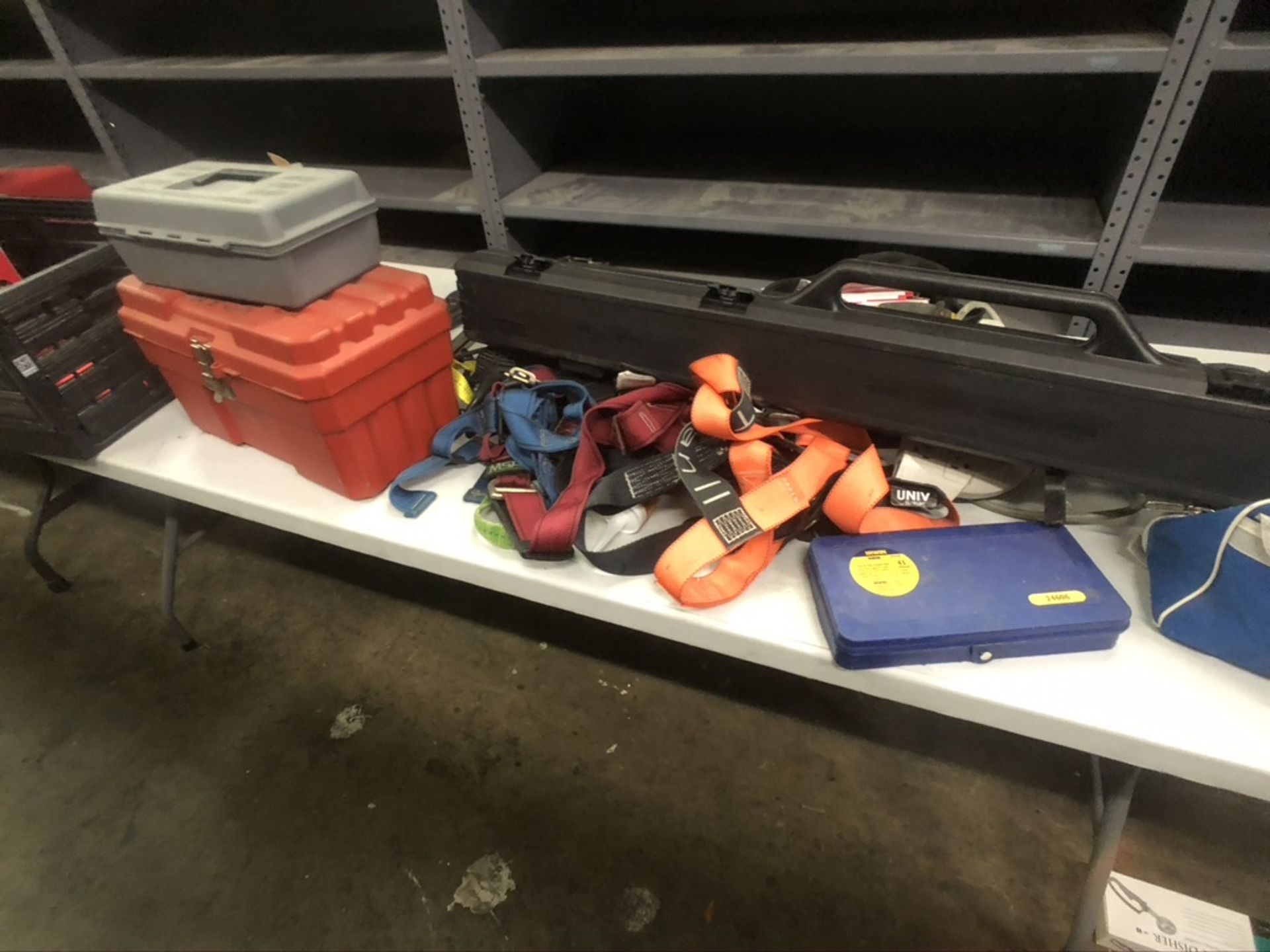 ASSORTED TOOLS AND SUPPLIES ON TABLES IN MACHINE SHOP - Image 6 of 22