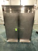 2016 TRAULSEN 2-COMPARTMENT ROLL-IN S/S REFRIGERATOR, INCLUDES PLASTIC SHELVING, MODEL
