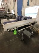 CONVEYOR SOLUTIONS CONVEYOR, S/N 9011, S/S WASHDOWN MOTORPORTABLE MOUNTED ON CASTERS, APPX DIM.