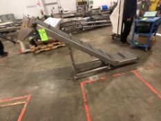 INCLINE CONVEYOR W/ FLIGHTS APPX L90'' X W14'' ELEVATES TO 48''