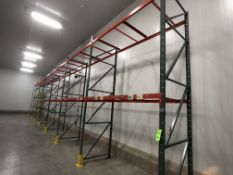 DRIVE-IN PALLET RACKING, 7-SECTIONS WITH (2) 8' CROSS BEAMS PER SECTION, 6 PALLET CAPACITY PER