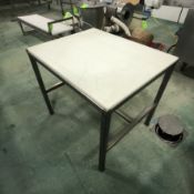 S/S TABLE WITH CUTTING BOARD TOP APPX DIM. LWH'' 36 X 29 X 30