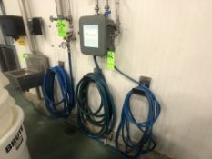 (3) CHEMSTATION WASH DOWN SYSTEMS AND (3) WALL MOUNTED HOSES WTH TEMP GUAGES
