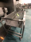 S/N BLANCHING BASKET W/ S/N PORTABLE CART APPX INTERIOR LWH 3'10" x 2'6'' x 2'