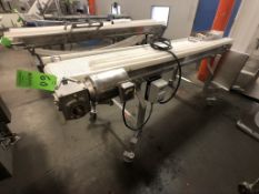 DORNER S/S CONVEYOR, PORTABLE/MOUNTED ON CASTERS, S/S WASHDOWN MOTOR, LENZE TECH AC VFD, APPX. DIM