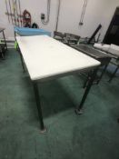 S/S TABLE WITH UMHW CUTTING BOARD TOP, APPX DIM. LWH''72 X 30 X 36