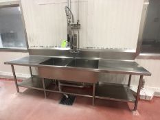 2-BOWL S/S SINK AND COUNTERTOP APPX LWH 114'' x 28'' x 34''