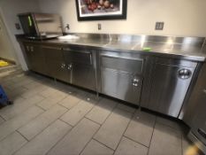 S/S COUNTERTOP AND CABINETRY, APPX L148'' X W30''