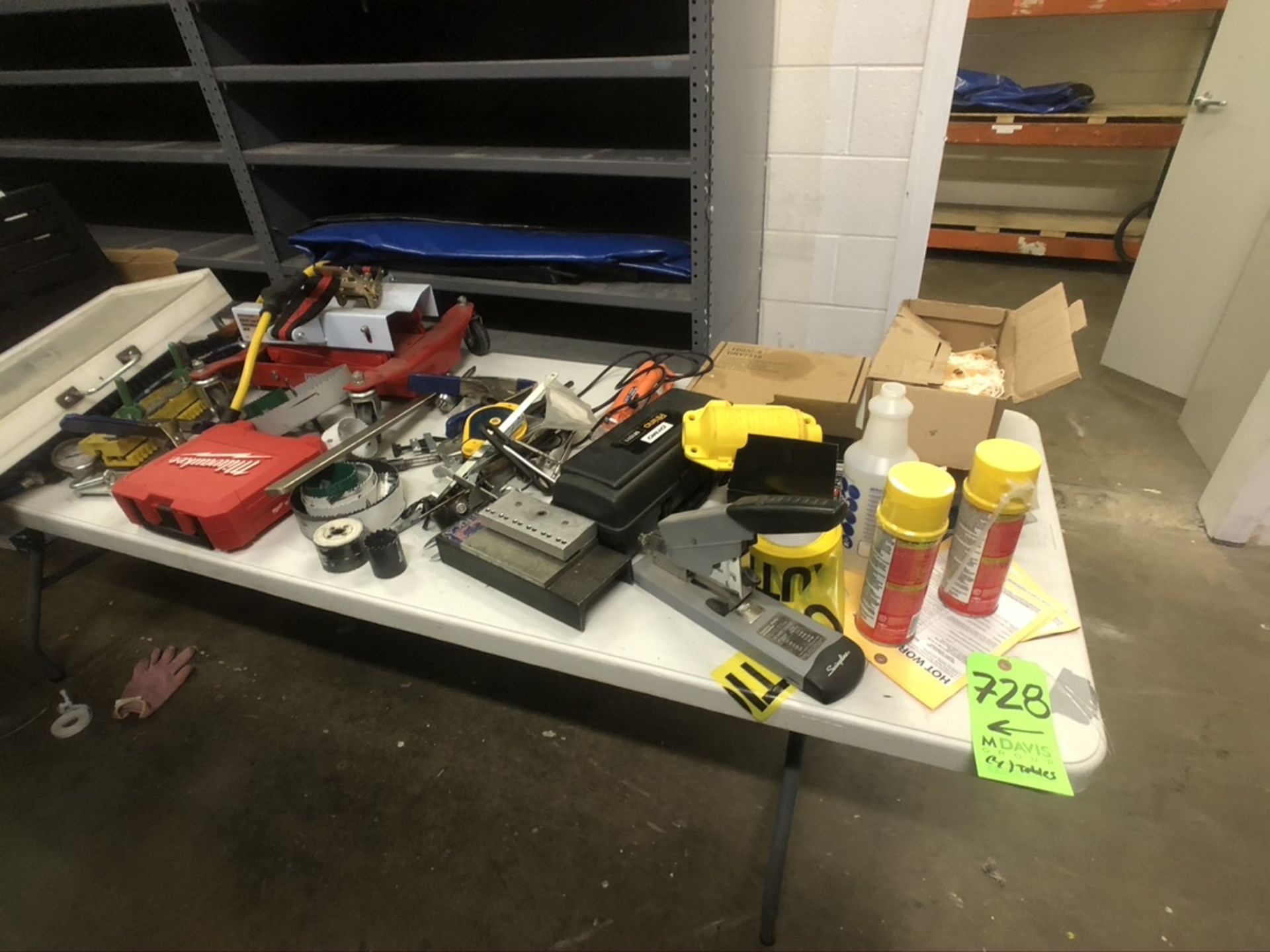 ASSORTED TOOLS AND SUPPLIES ON TABLES IN MACHINE SHOP - Image 2 of 22