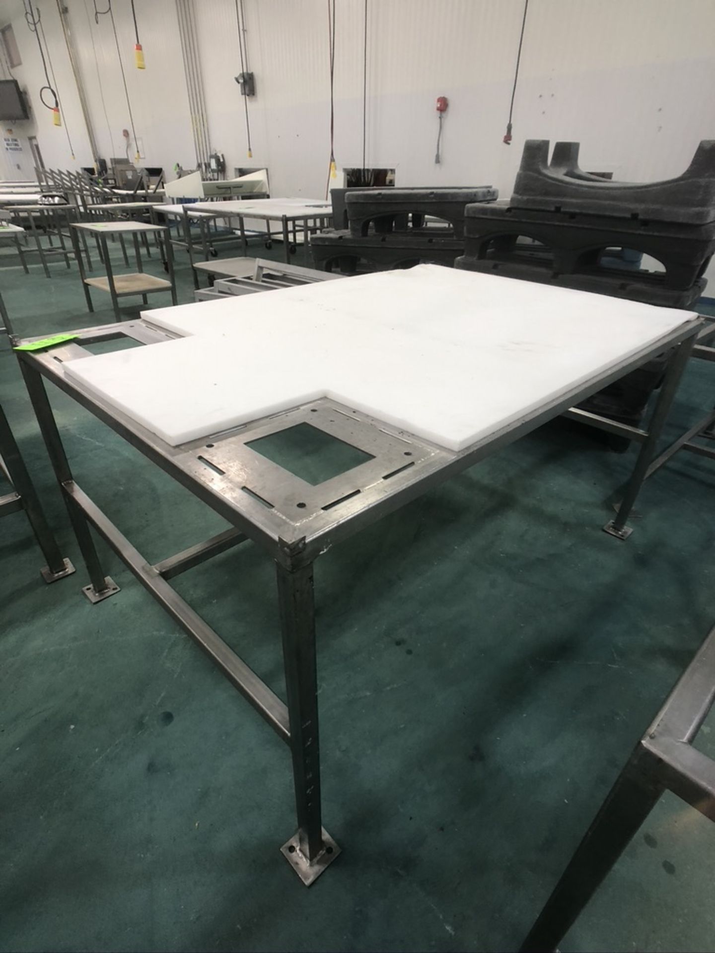 S/S TABLE WITH UMHW CUTTING BOARD TOP, APPX DIM. LWH'' 70 X 48 X 36 - Image 2 of 2