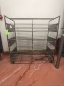PORTABLE S/S CART MOUNTED ON CASTERS, APPROX. DIMS: 72'' X 36'' X 73 1/2''