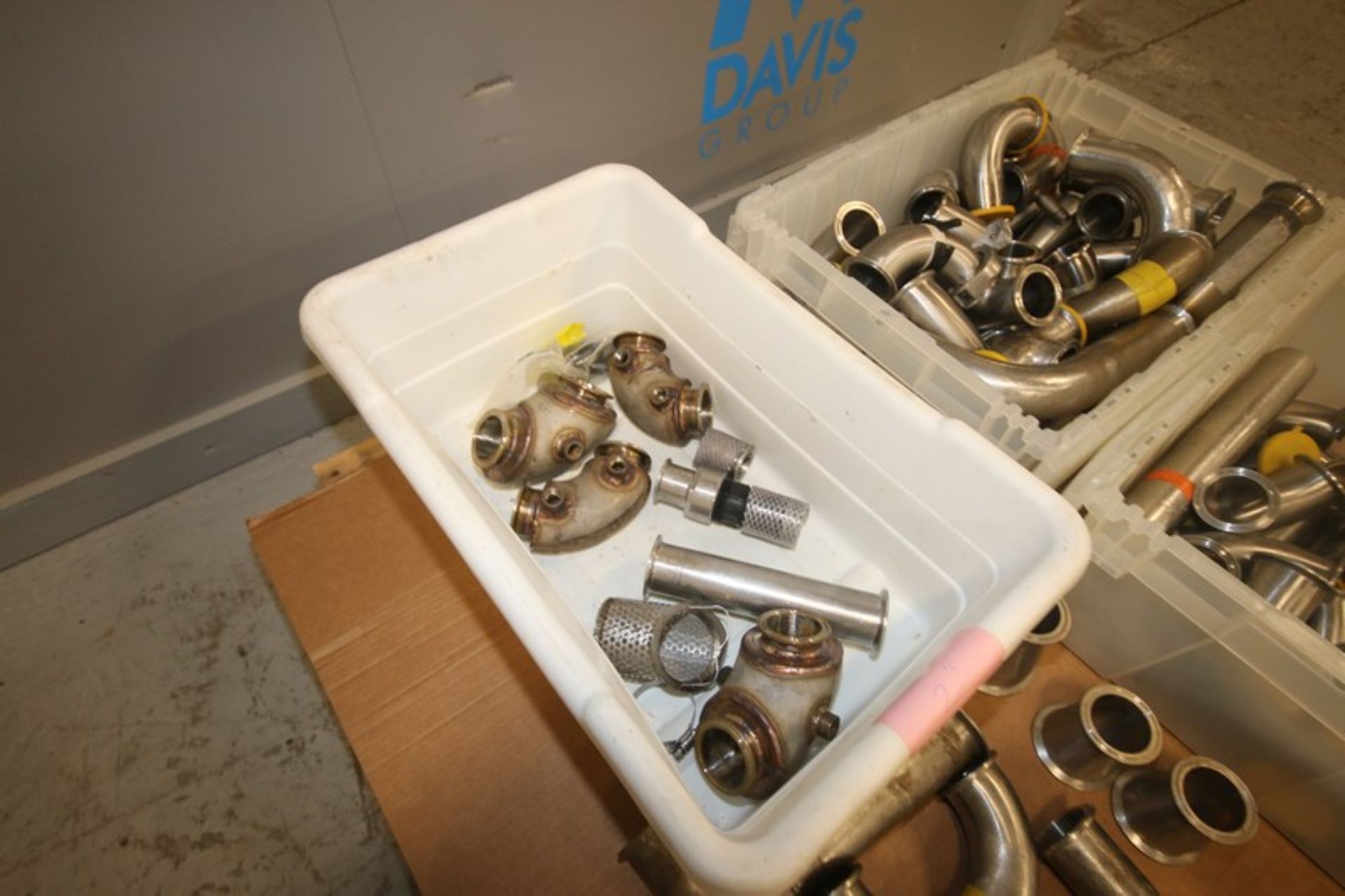 Lot of Assorted S/S Fittings, Includes Bin Full of Aprox. 2" Clamp Type Elbows, with (6) S/S - Image 4 of 16