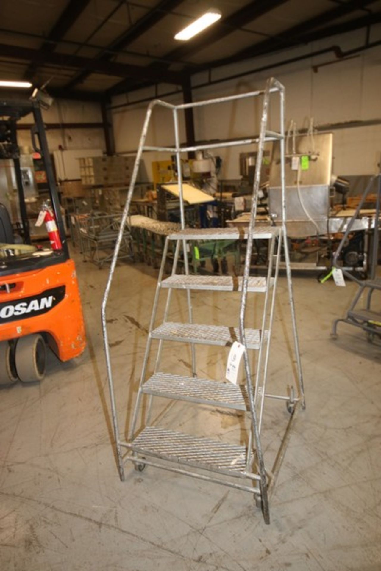 5-Step Portable Stairs, Overall Dims.: Aprox. 35" L x 28" W x 75" Tall, Mounted on Portable Frame