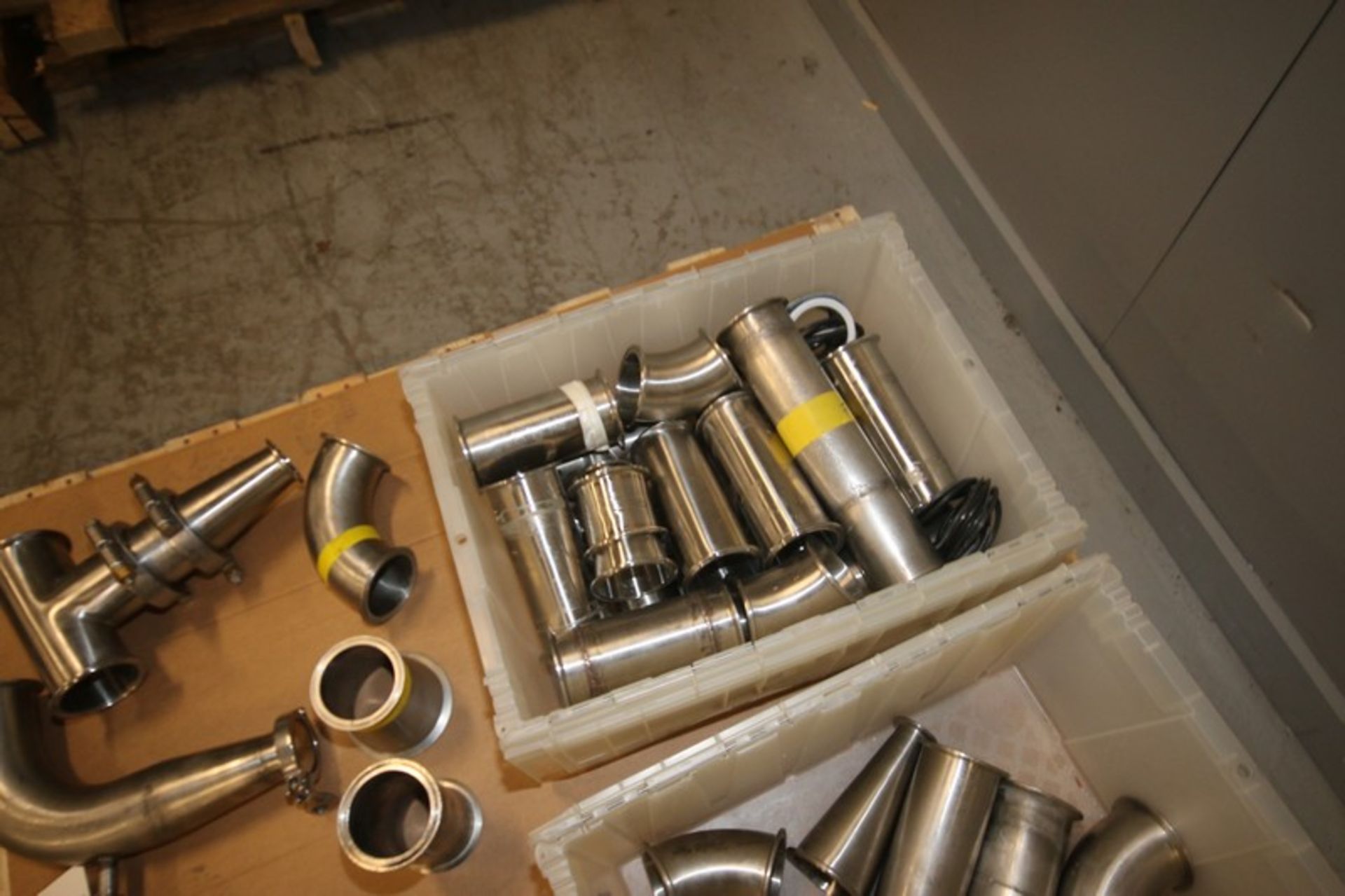 Lot of Assorted S/S Fittings, Includes Bin Full of Aprox. 2" Clamp Type Elbows, with (6) S/S - Image 16 of 16