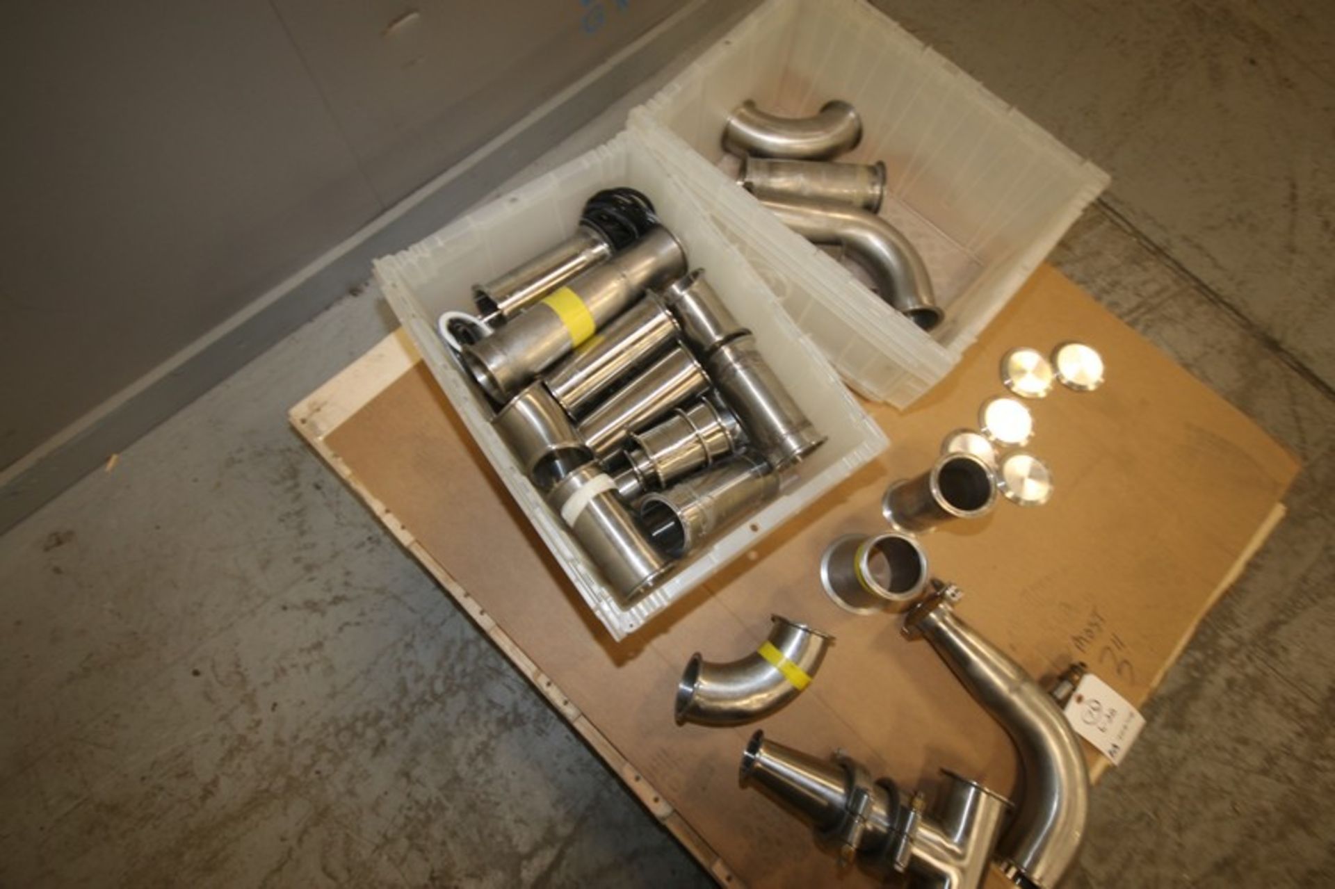 Lot of Assorted S/S Fittings, Includes Bin Full of Aprox. 2" Clamp Type Elbows, with (6) S/S - Image 11 of 16