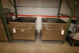 Mueller S/S Portable Totes, Internal Dims.: Aprox.38-1/2" L x 38" W x 32" Deep, on Portable