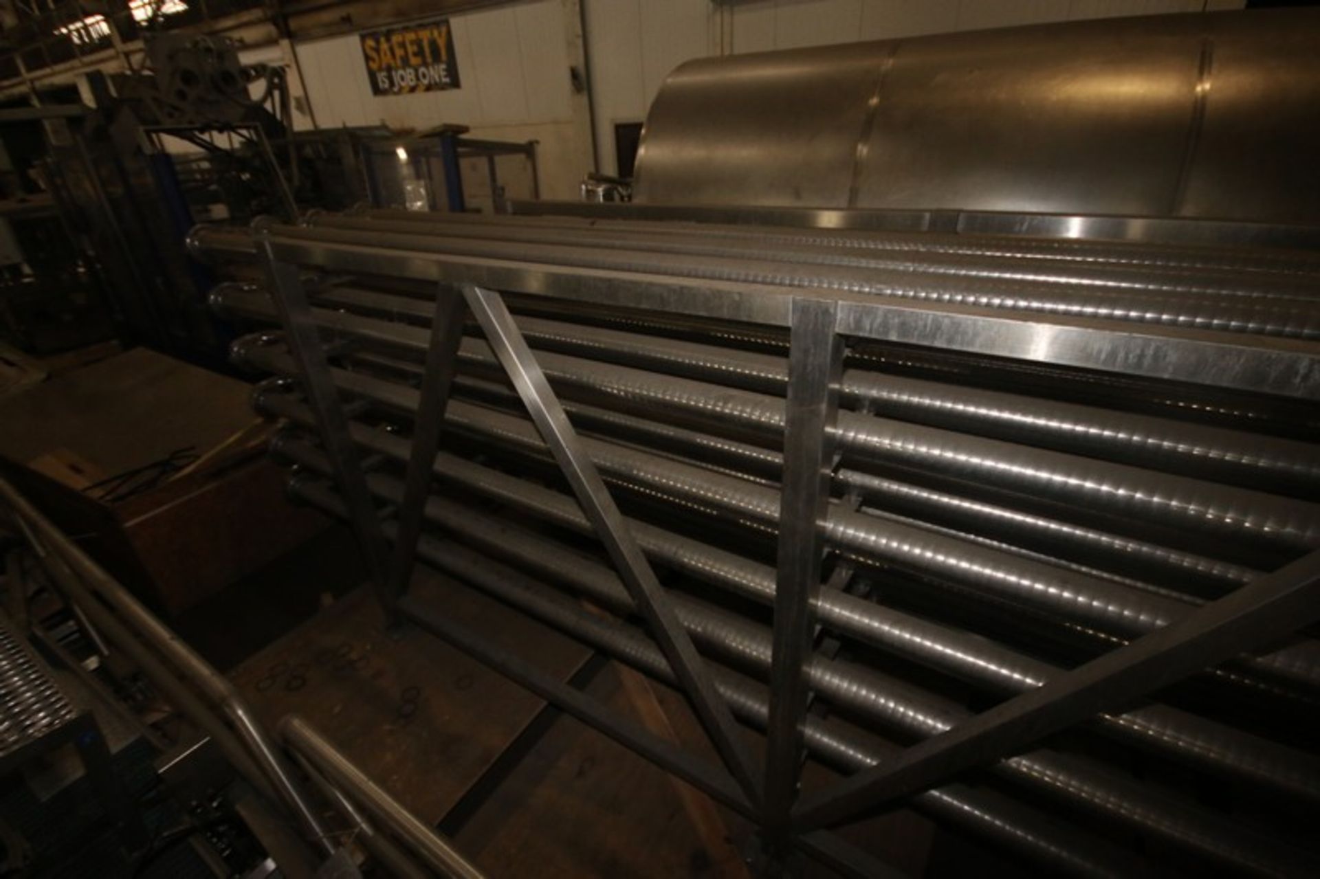 Aprox. 4" S/S Tubular Heat Exchanger, with (24) Tubes, Overall Dims.: 21' L x 48" W x 74" H, Mounted - Image 6 of 7